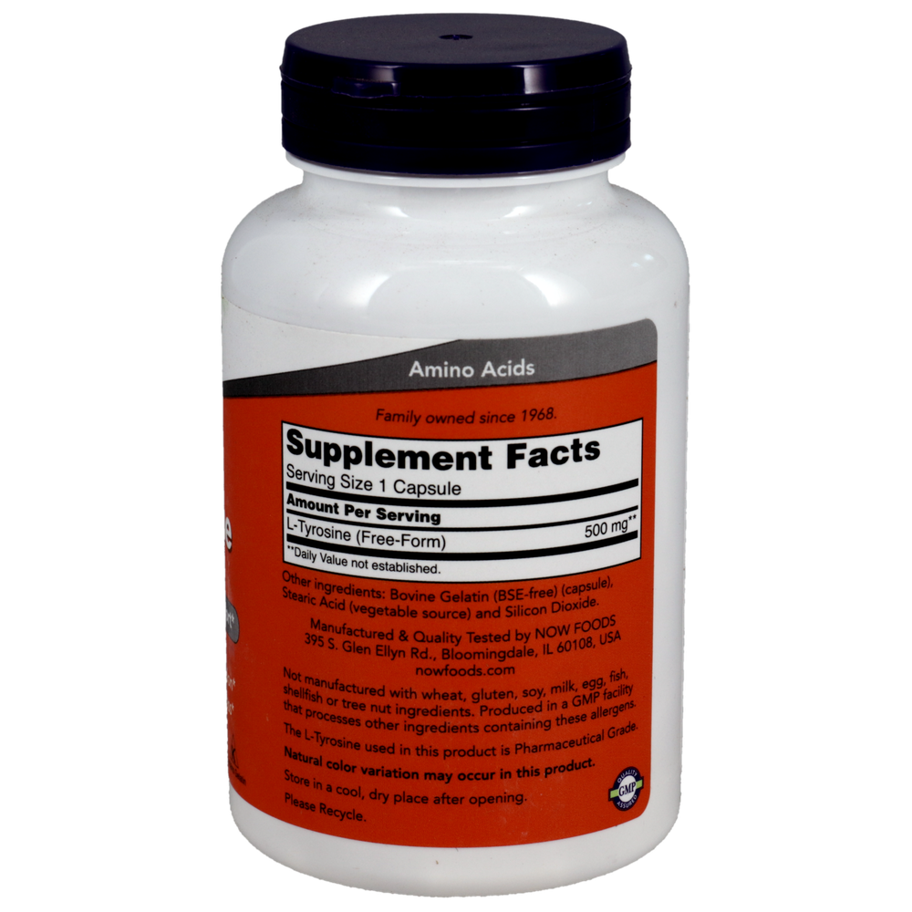 NOW Foods L-Tyrosine 500mg — view 2