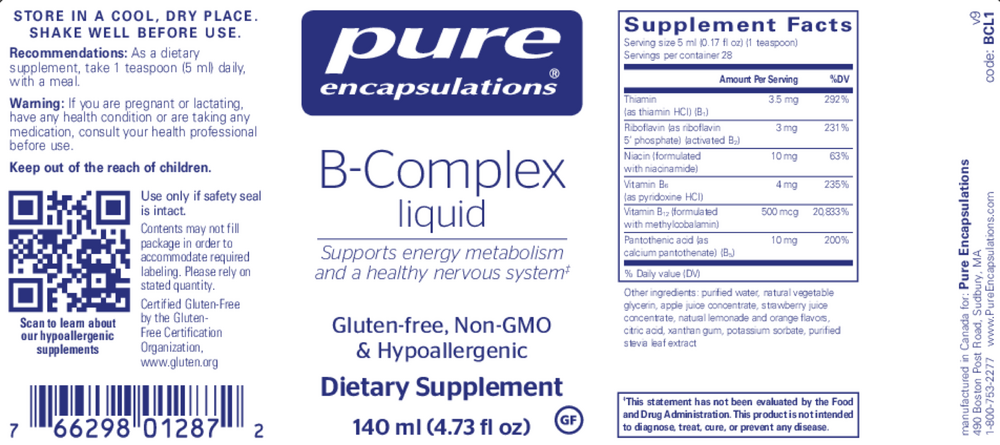 Pure Encapsulations B-Complex Liquid — view 2