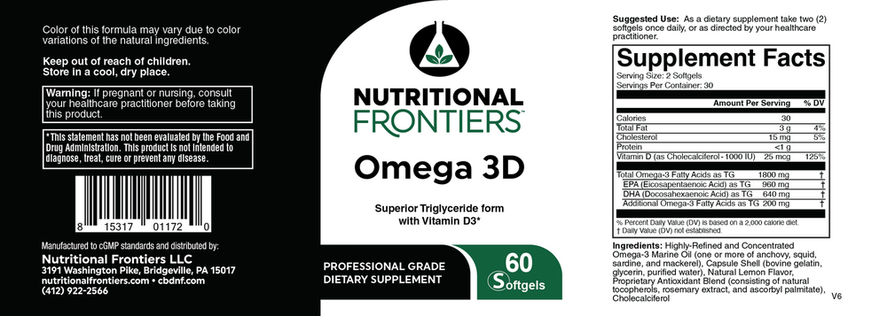 Nutritional Frontiers Omega 3D — view 2