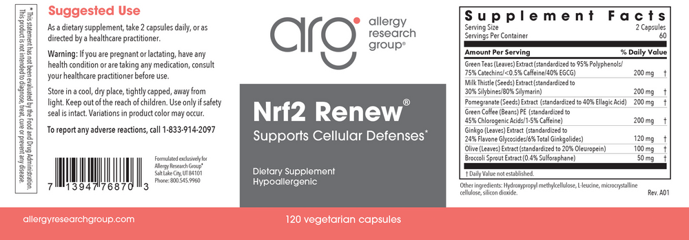 Allergy Research Group Nrf2 Renew Sulforaphane EGCG — view 2