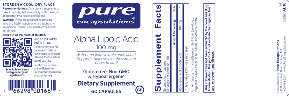 Pure Encapsulations Alpha Lipoic Acid 100mg — view 2