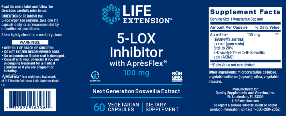Life Extension 5-LOX Inhibitor with ApresFlex 100mg — view 2