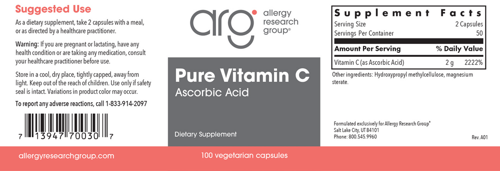 Allergy Research Group Pure Vitamin C — view 2