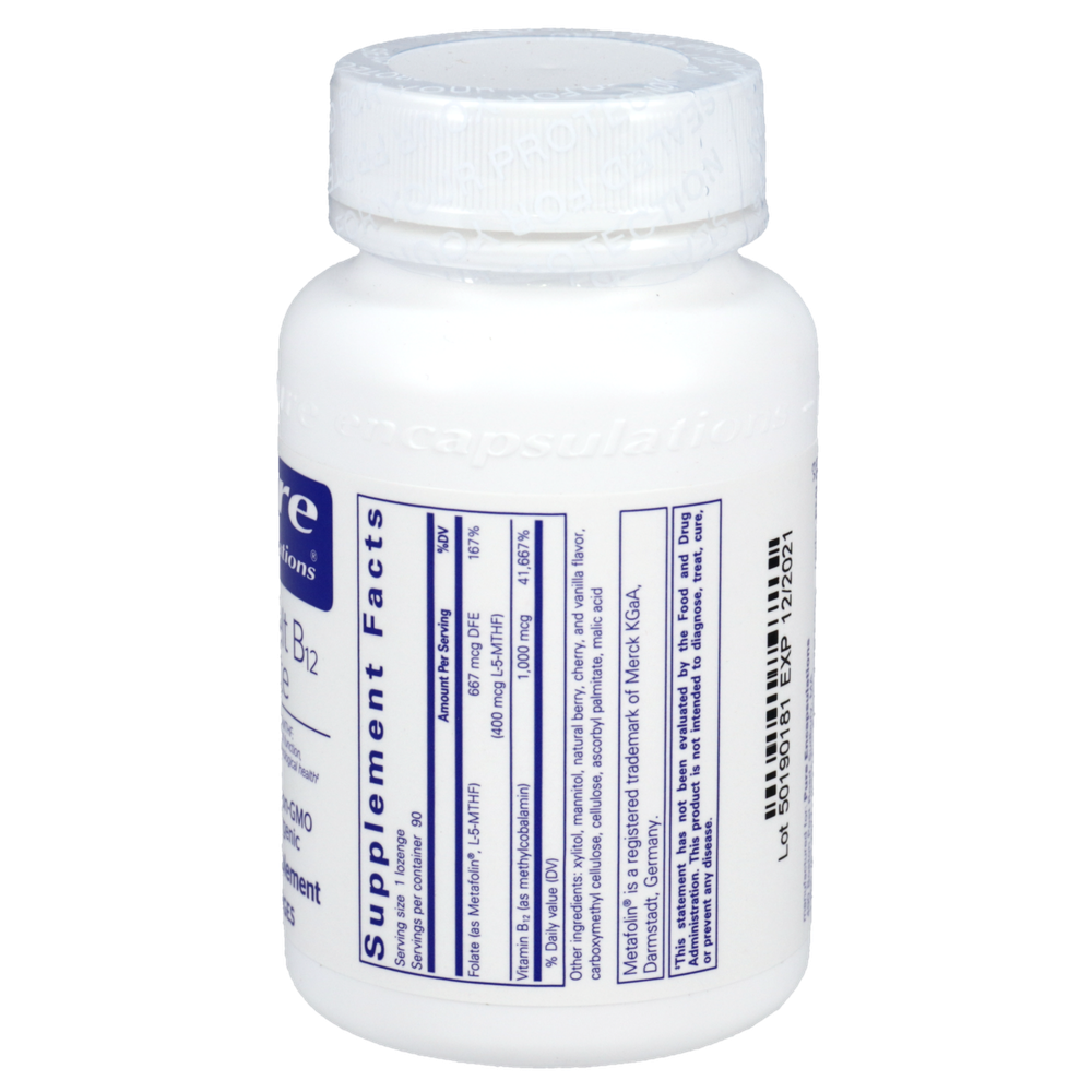 Pure Encapsulations PureMelt B12 Folate Lozenges — view 2