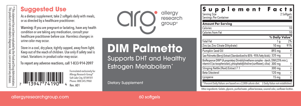 Allergy Research Group DIM Palmetto Detox Formula — view 2