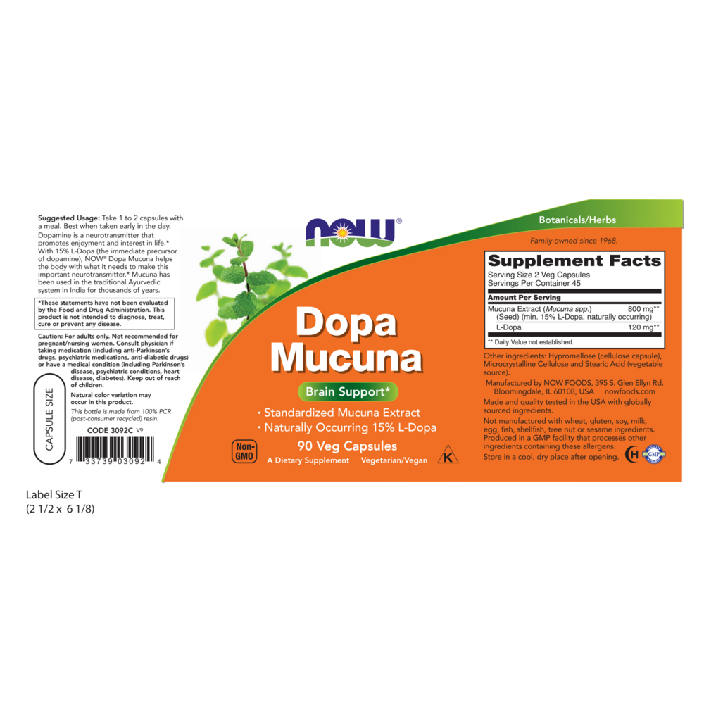 NOW Foods Dopa Mucuna — view 2