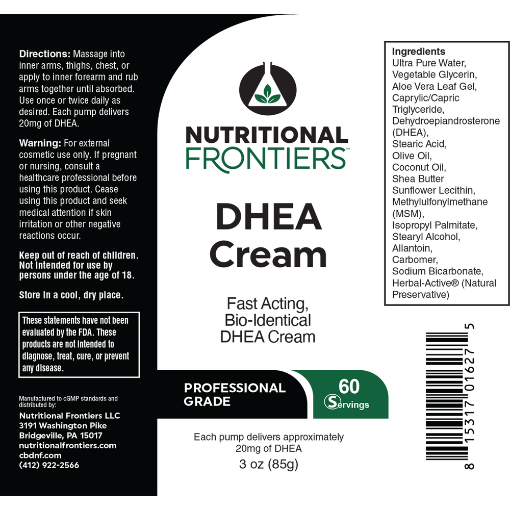 Nutritional Frontiers DHEA Cream — view 2