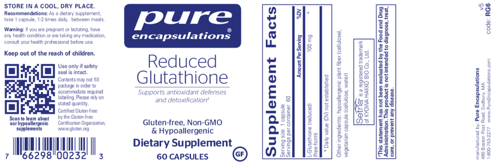 Pure Encapsulations Reduced Glutathione — view 2