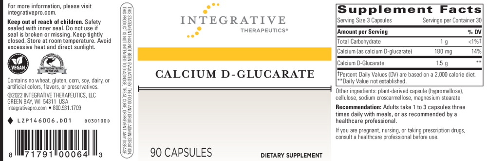 Integrative Therapeutics Calcium D-Glucarate — view 2
