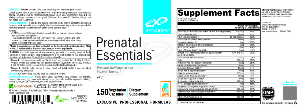 Xymogen Prenatal Essentials — view 2
