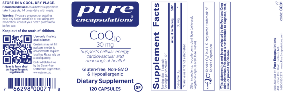 Pure Encapsulations CoQ10 30mg — view 2
