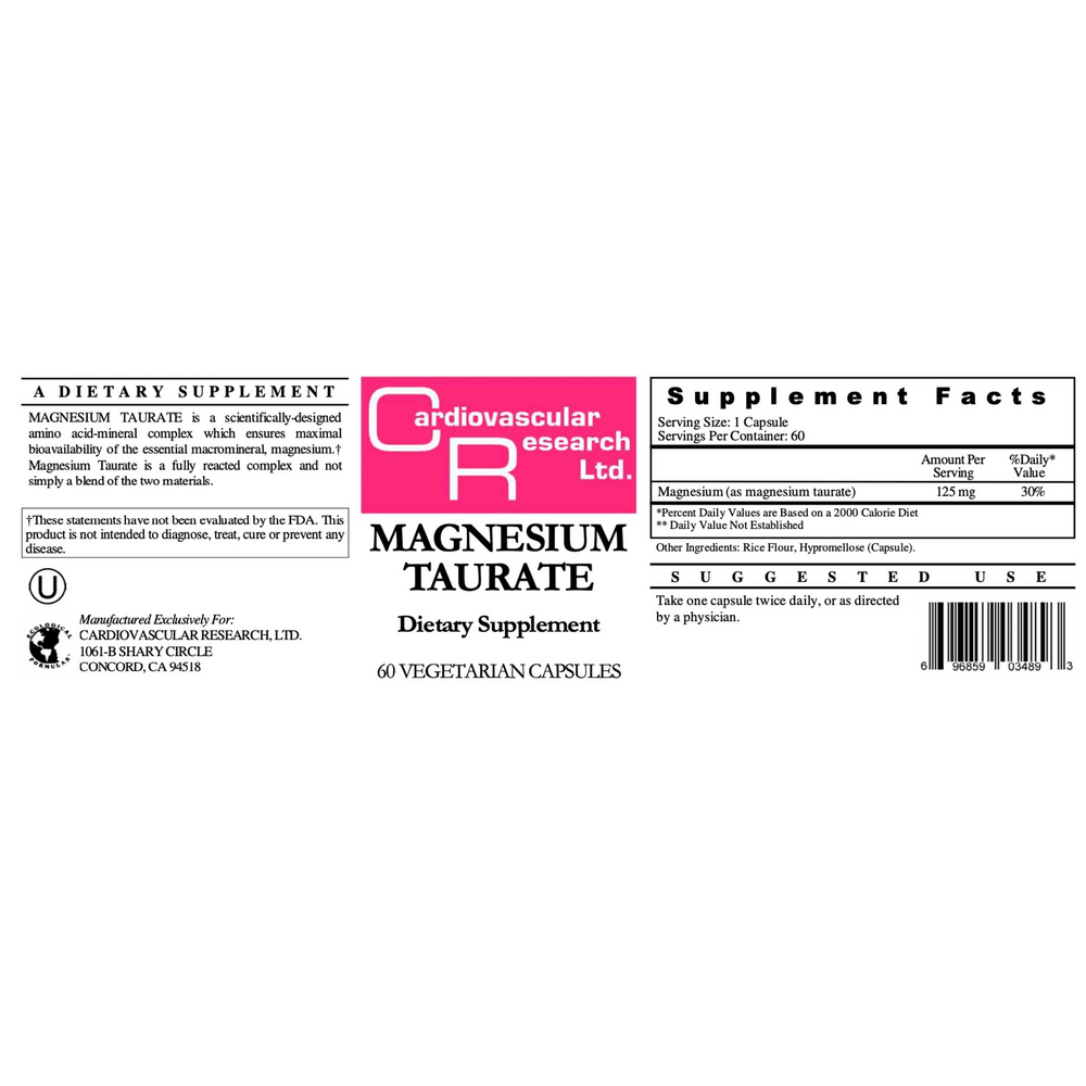 Ecological Formulas/Cardiovascular Research Magnesium Taurate 125mg — view 2