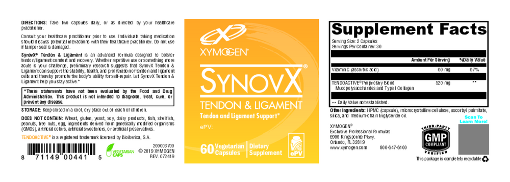 Xymogen SynovX Tendon & Ligament — view 2