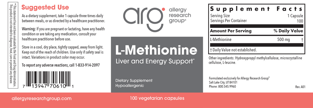 Allergy Research Group L-Methionine — view 2
