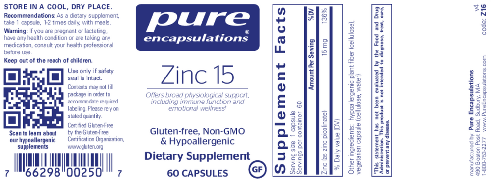 Pure Encapsulations Zinc 15 — view 2