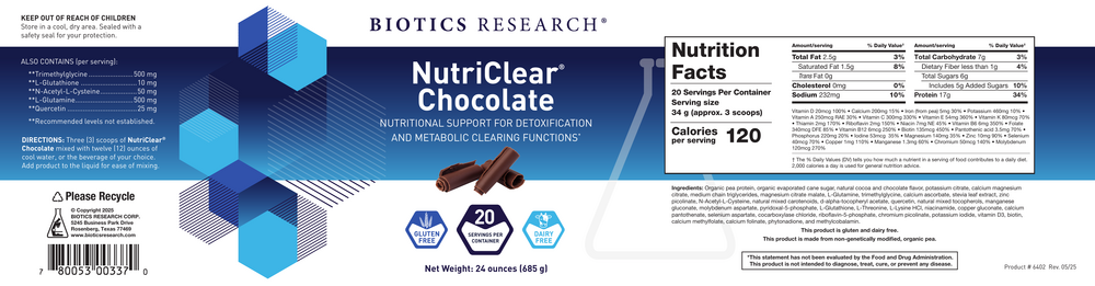 Biotics Research NutriClear® Chocolate — view 2
