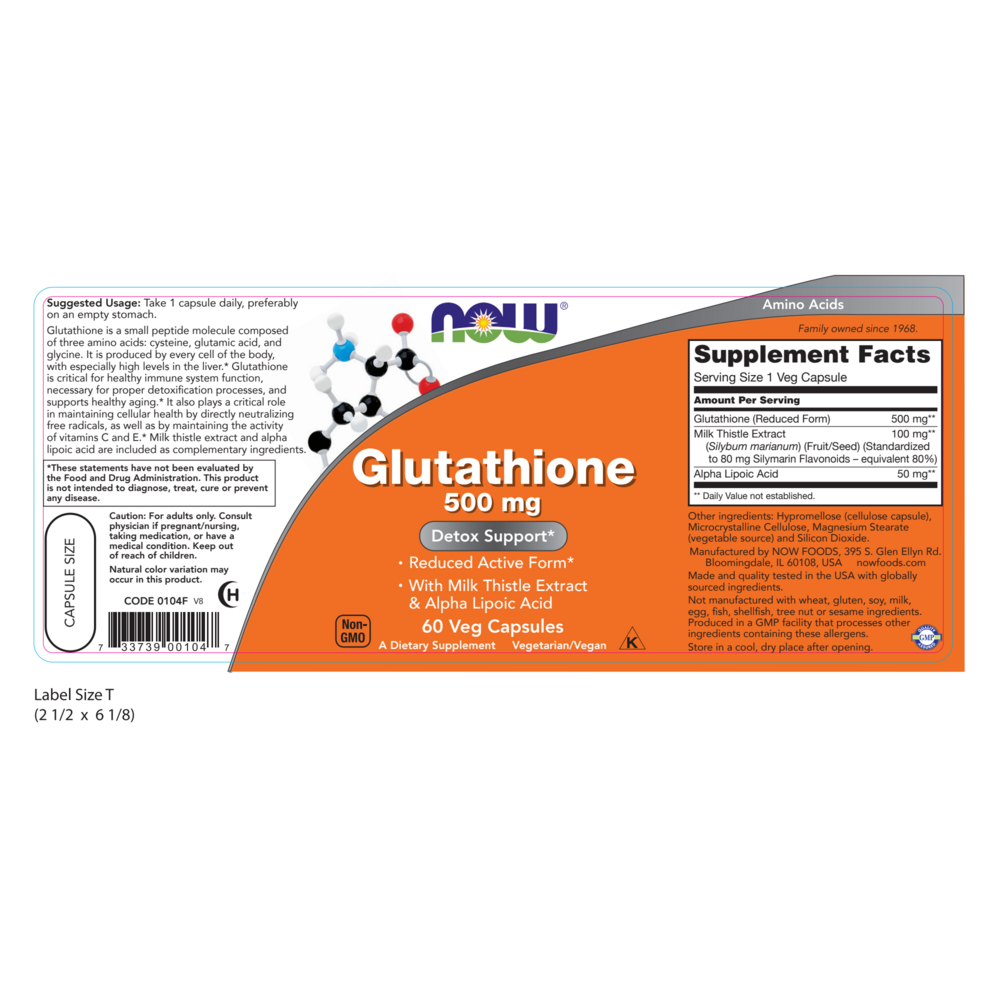 NOW Foods Glutathione 500mg — view 2