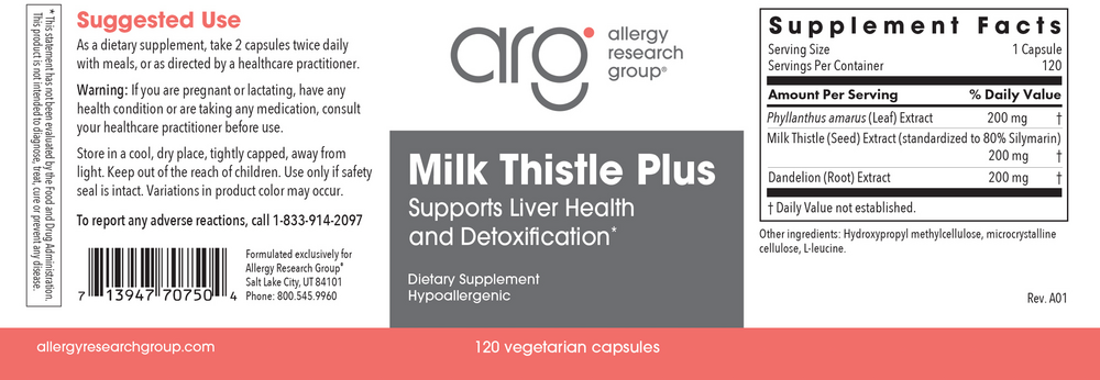 Allergy Research Group Milk Thistle Plus — view 2