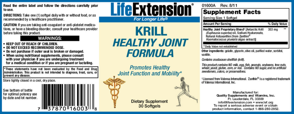 Life Extension Krill Healthy Joint Formula — view 2