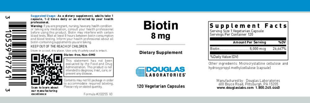 Douglas Labs Biotin 8mg — view 2