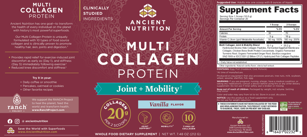 Ancient Nutrition Multi Collagen Protein Joint & Mobility — view 2