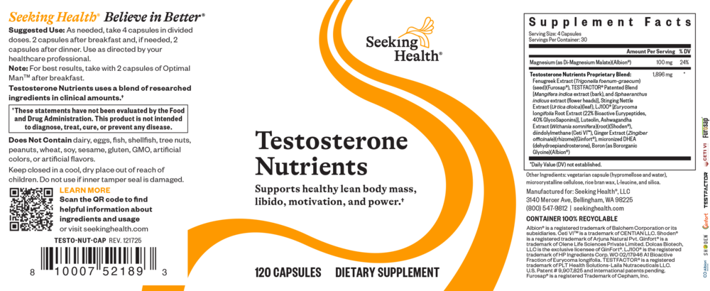 Seeking Health Testosterone Nutrients — view 2