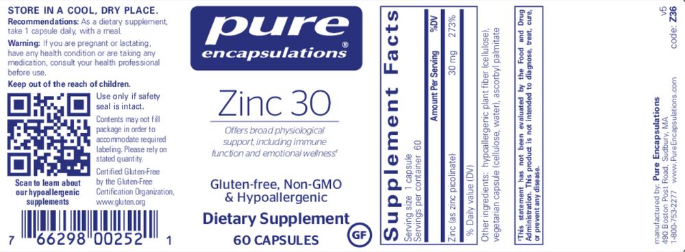 Pure Encapsulations Zinc 30 — view 2