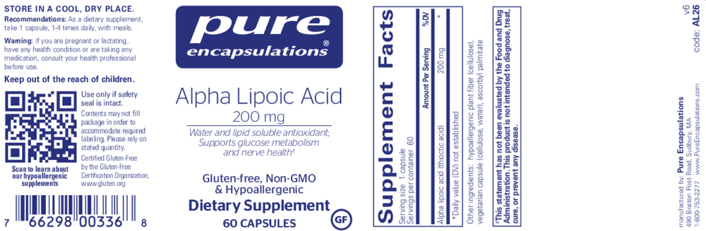 Pure Encapsulations Alpha Lipoic Acid 200mg — view 2