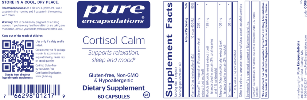 Pure Encapsulations Cortisol Calm* — view 2