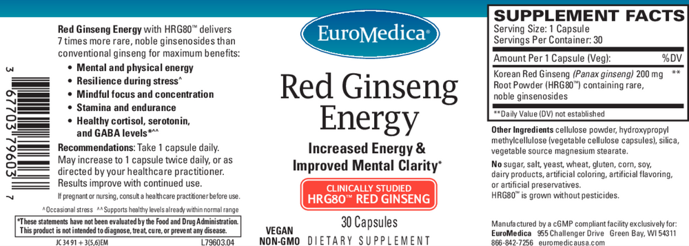 EuroMedica Red Ginseng Energy — view 2