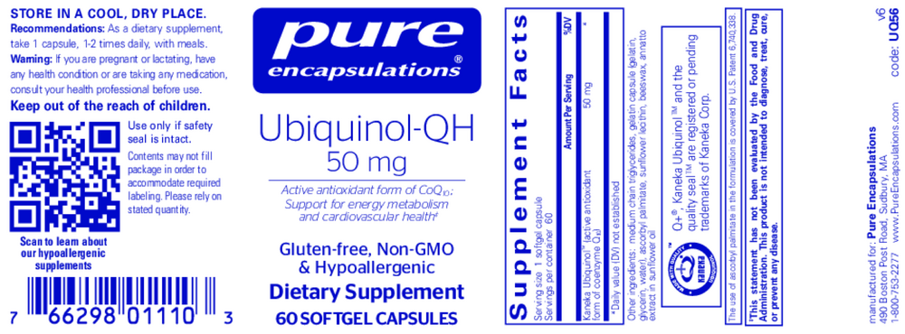 Pure Encapsulations Ubiquinol-QH 50mg — view 2