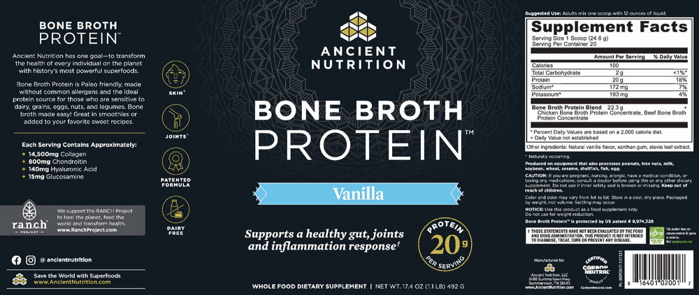 Ancient Nutrition Bone Broth Protein Vanilla — view 2