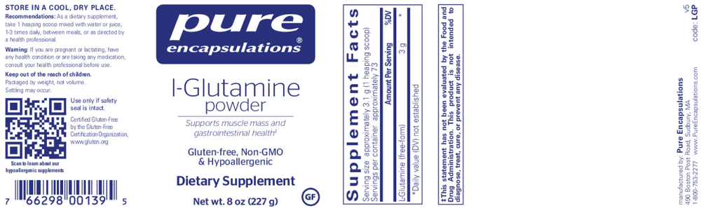 Pure Encapsulations L-Glutamine Powder — view 2