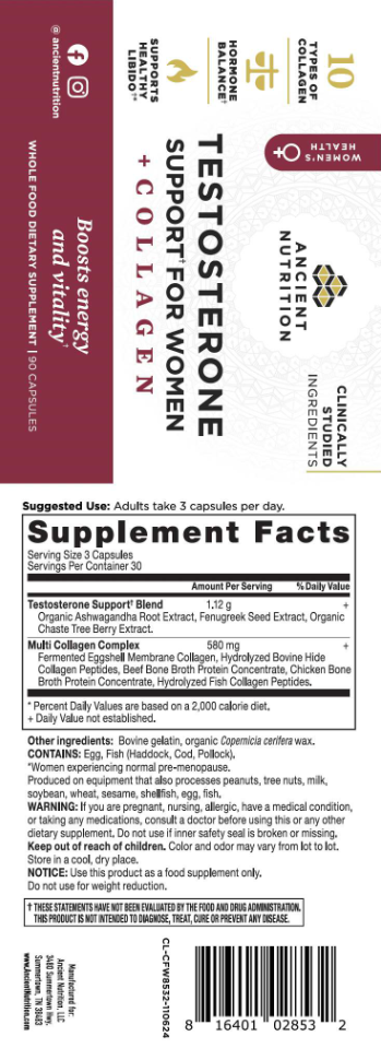 Ancient Nutrition Testosterone Support for Women + Collagen — view 2