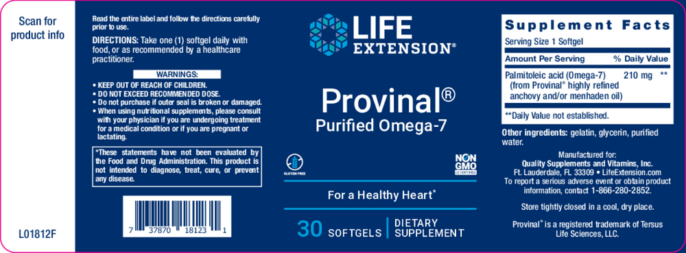 Life Extension Provinal Purified Omega-7 420mg — view 2