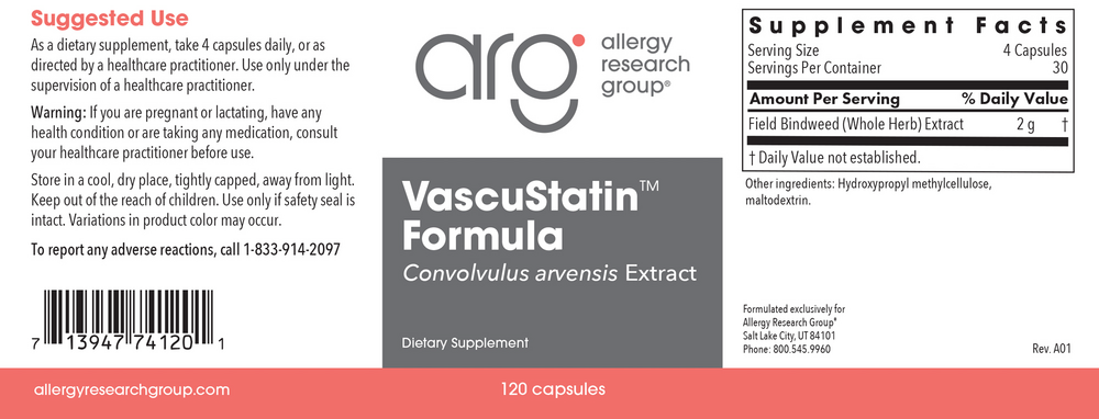 Allergy Research Group VascuStatin Formula — view 2