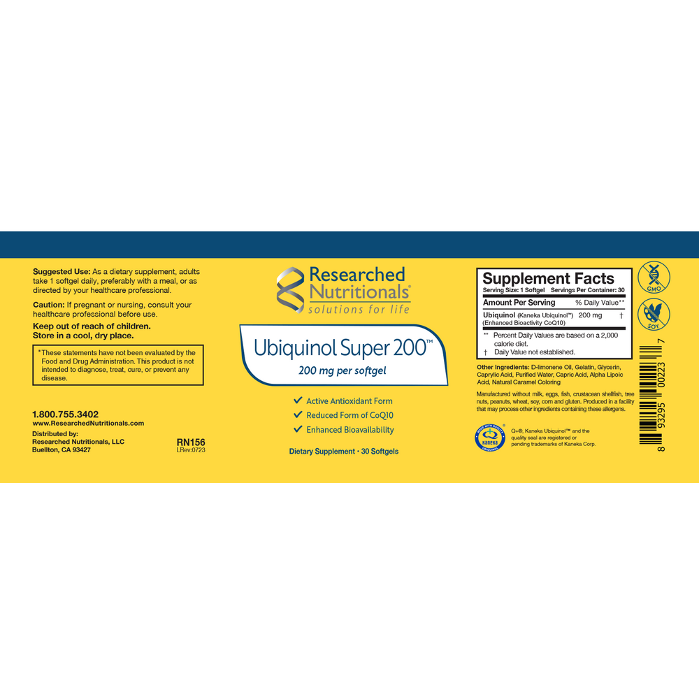 Researched Nutritionals Ubiquinol Super 200™ — view 2