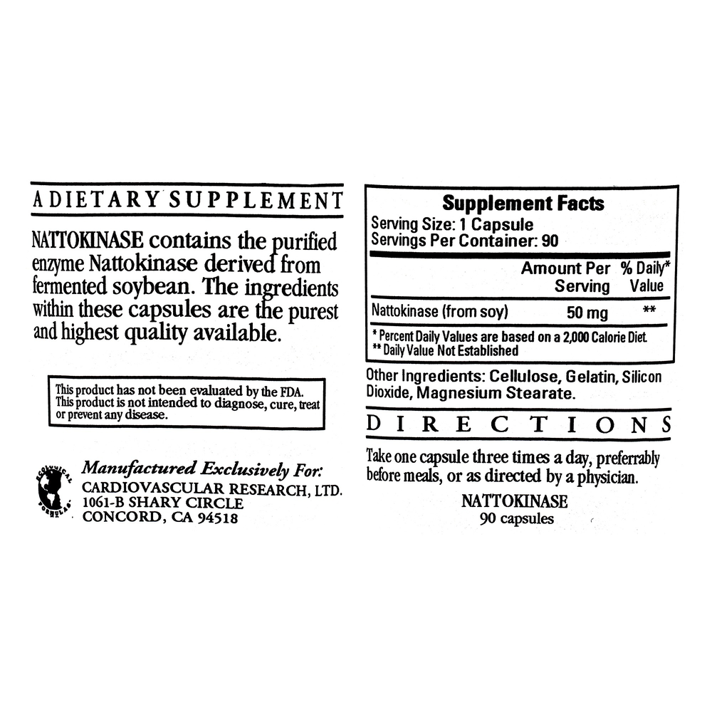 Ecological Formulas/Cardiovascular Research Nattokinase 50mg/1000FU — view 2