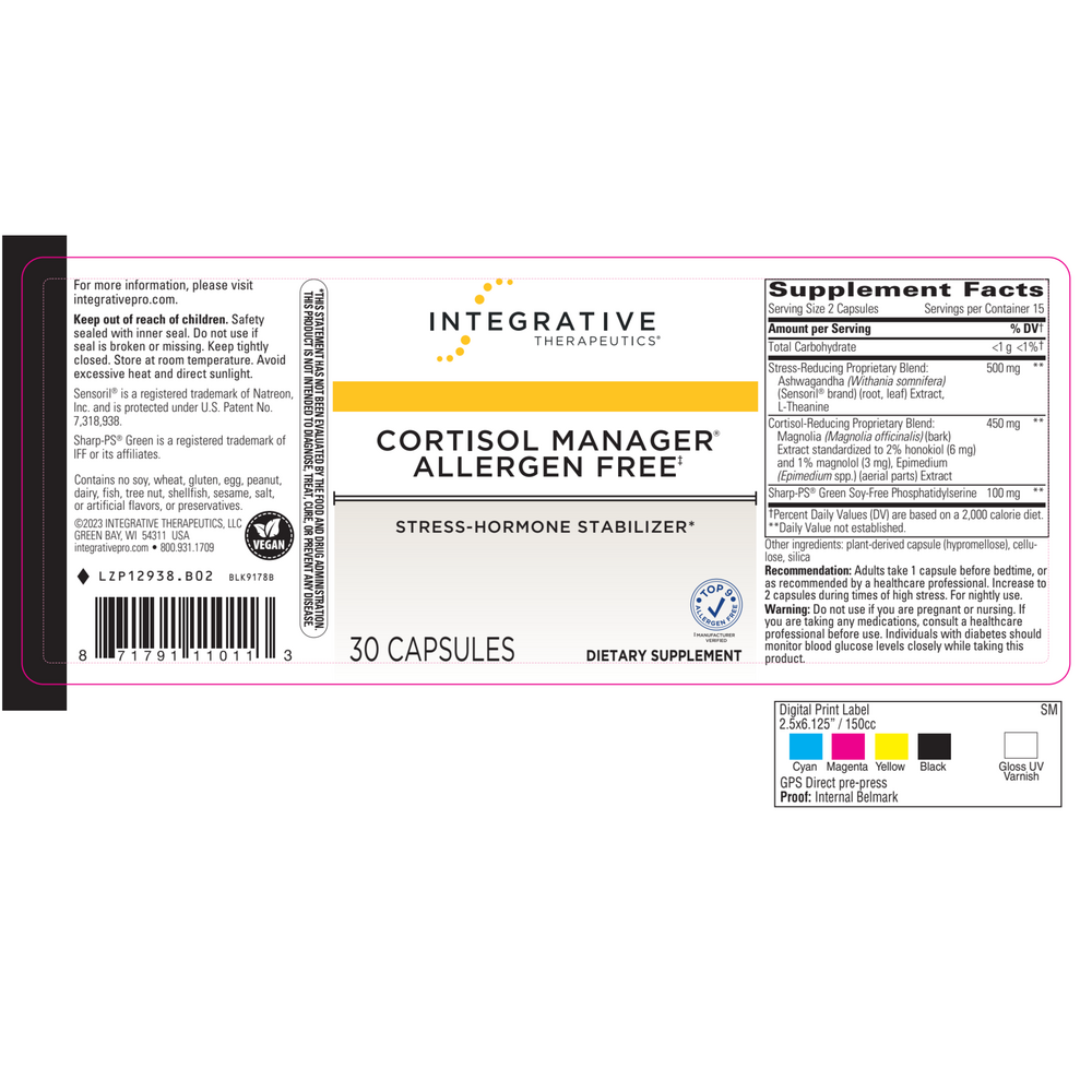 Integrative Therapeutics Cortisol Manager® Allergen Free — view 2