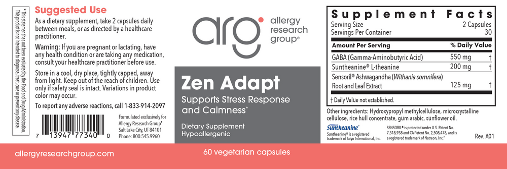 Allergy Research Group Zen Adapt w/ L-Theanine — view 2