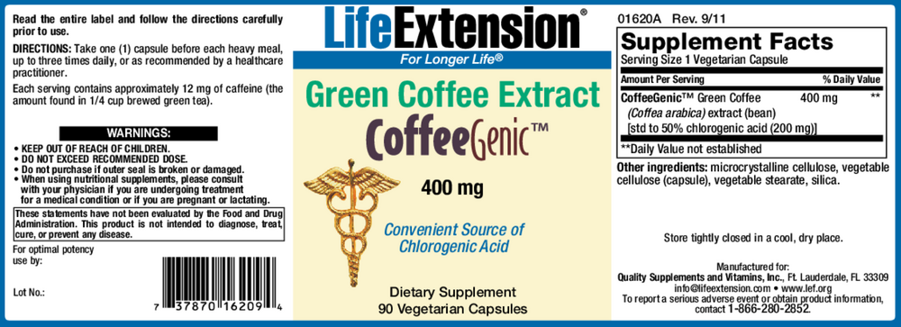 Life Extension CoffeeGenic Green Coffee Extract 400mg — view 2
