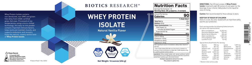 Biotics Research Whey Protein Isolate-Vanilla — view 2