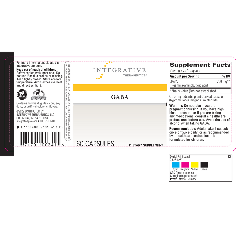 Integrative Therapeutics GABA 750mg — view 2