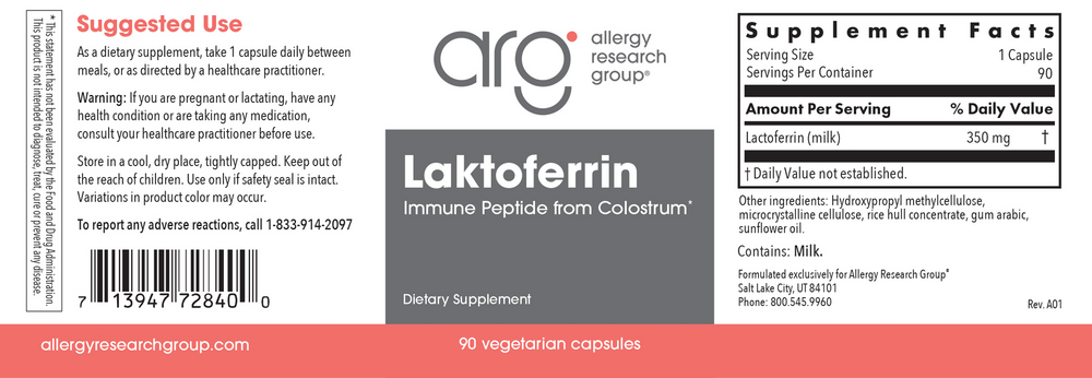 Allergy Research Group Laktoferrin 350mg — view 2