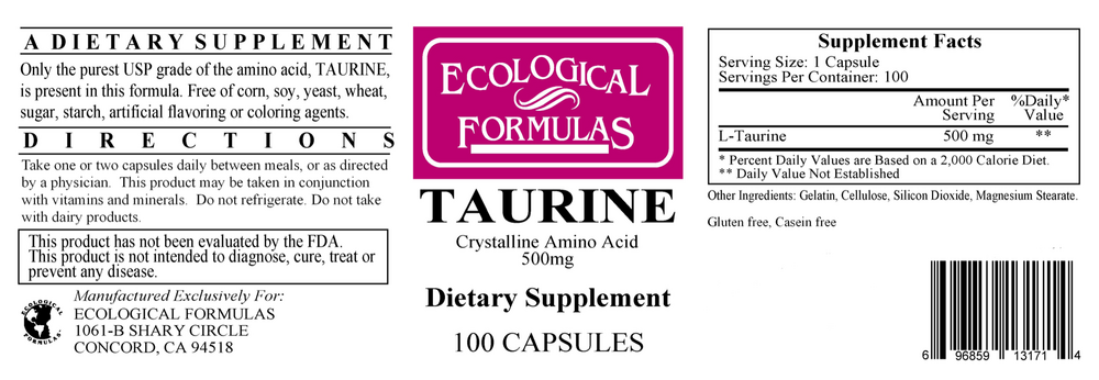 Ecological Formulas/Cardiovascular Research Taurine — view 2