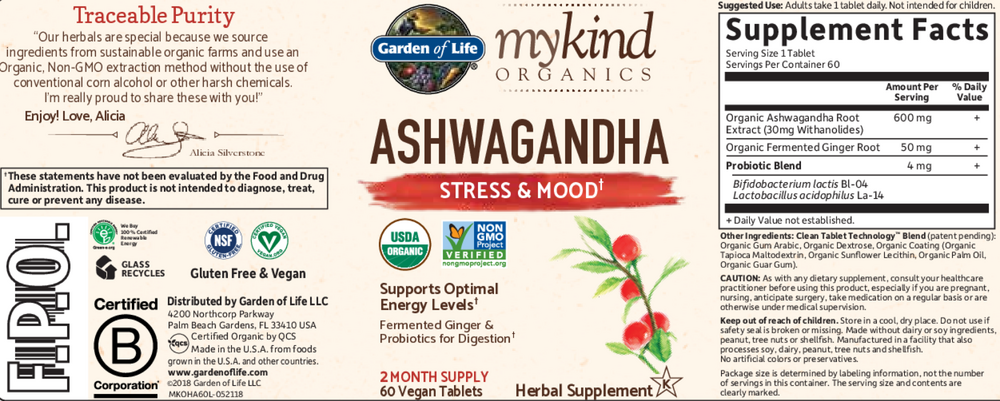 Garden of Life mykind Organics Ashwagandha Stress & Mood — view 2