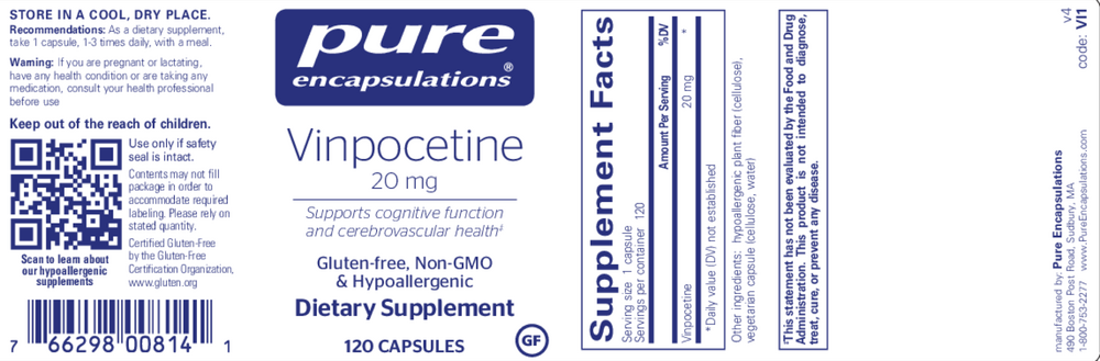 Pure Encapsulations Vinpocetine 20mg — view 2