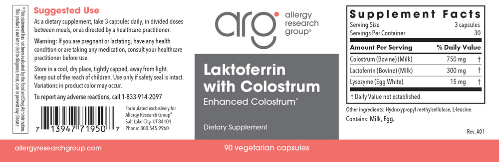 Allergy Research Group Laktoferrin w/ Colostrum — view 2