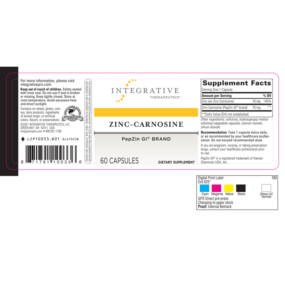 Integrative Therapeutics Zinc-Carnosine — view 2
