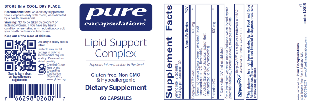Pure Encapsulations Lipid Support Complex — view 2